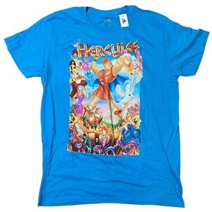 Disney Parks Men XL Blue Hercules T-Shirt Hades Zeus Phil Panic Pain‎ Movie Meg